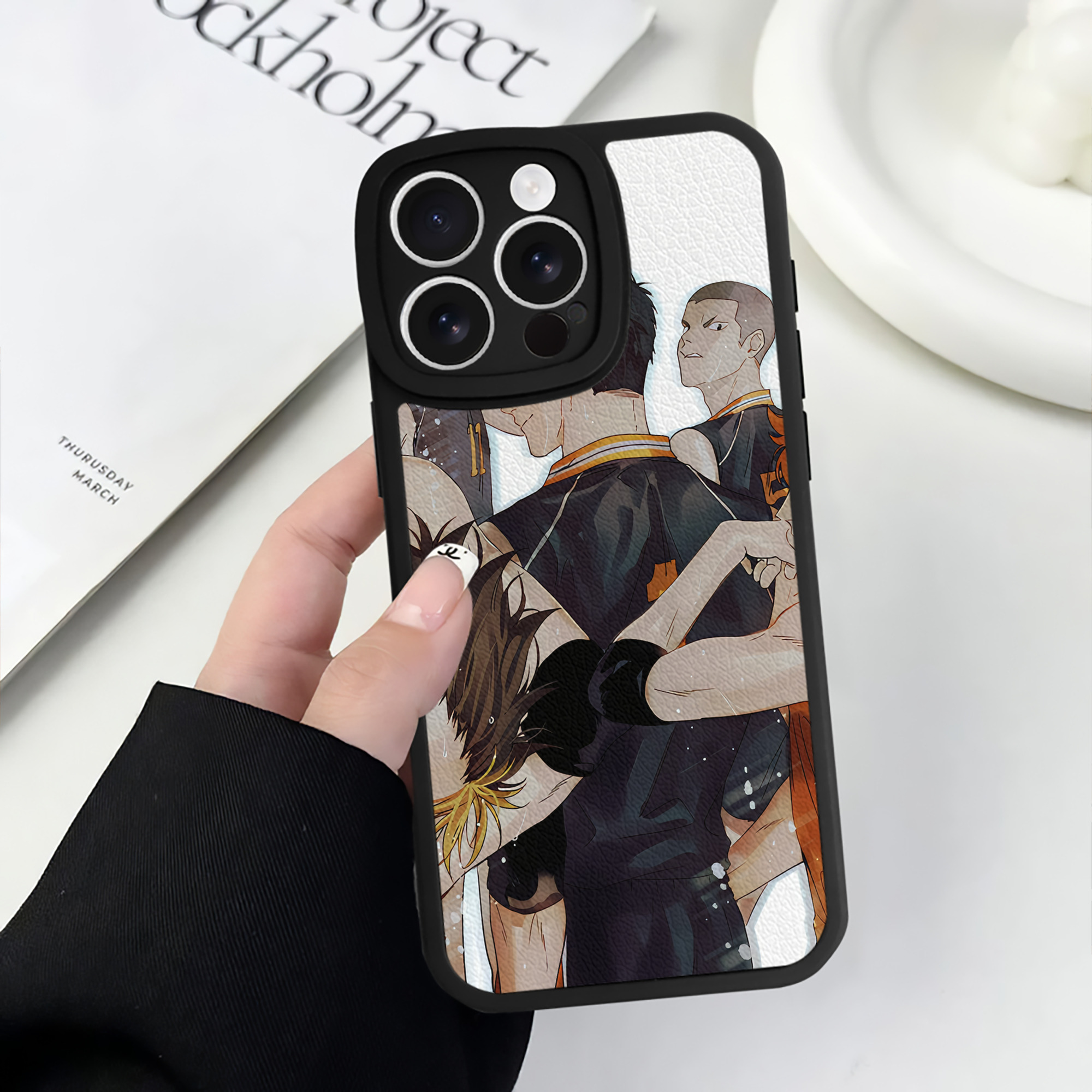 （画像用） ハイキュー!! Haikyu!! 【iPhone 16シリーズ対応】シリコンスマホケース（レザー調） 材質：シリコン
